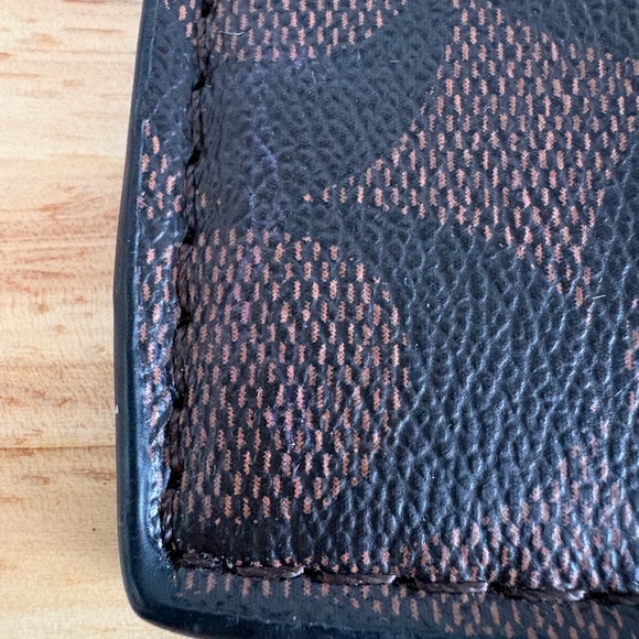 Classic Coach Signature Canvas Corner Zip Wristlet Brown/ Black - Picture 8 of 12